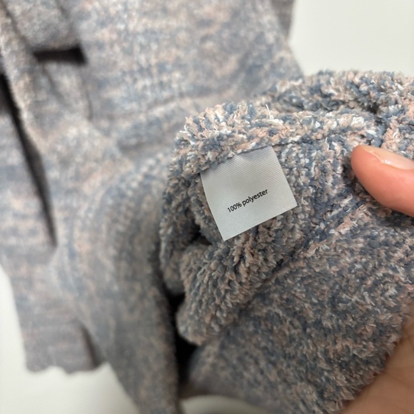 BAREFOOT DREAMS Cozy Chic Heather Pink Clay Gray Marled Tie Midi Robe NWT - Picture 11 of 13